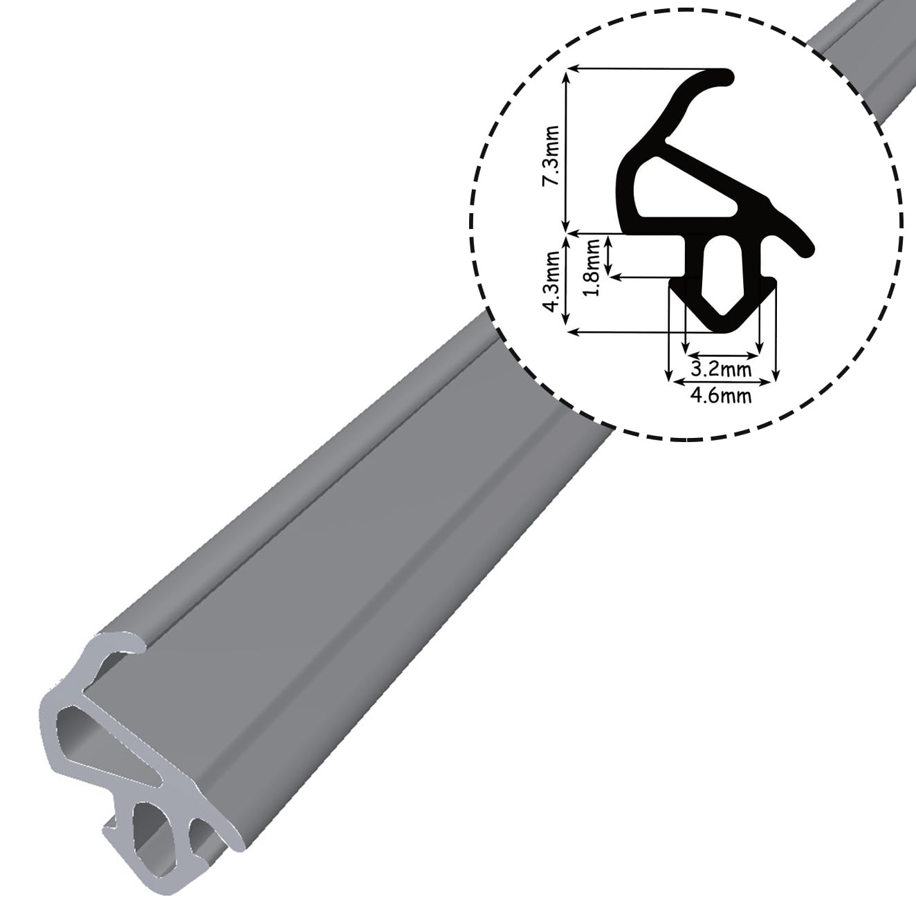 DQ-PP Fensterdichtung – Schwarz – 10 Meter – S-1388 Rehau – PVC Fenster – Gummidichtug Dichtband – Kunststofffensterdichtungen – ALU Profildichtung Türdichtung