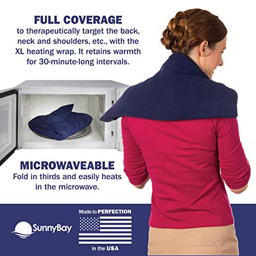 SunnyBay Extra Large Body Heat Wraps - Hot and Cold Therapy Pad Warmer or Microwavable Heating Pads - Upper & Lower Back, Shoulder & Heated Neck Wrap - Gifts for Men & Women (Cody Copper)