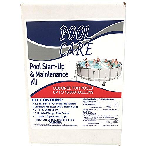 Qualco Pool Care 42005 15,000 Gallon Swimming Pool Chemical Maintenance Cleaner Kit
