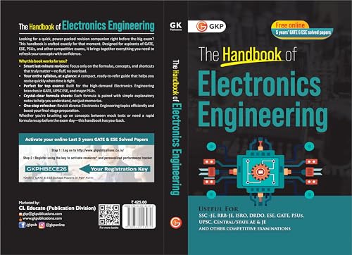 Image of GKP Electronics Engineering Handbook 2025 | Complete Formula & Concept Guide for GATE, UPSC ESE, SSC JE & PSUs | Quick Revision Book for Competitive Exams