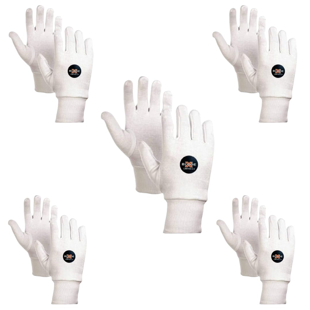 X-Blade Cricket Batting Inner Cotton Gloves – Pack of 5 Combo | Cheap, Best Men Size-image-25