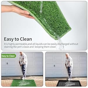   Dog-Grass-Pee-Pad-with-Tray-25x-20-Indoor-Dog-Potty-Grass-Pad-Reusable-Washable-Artificial-Grass-for-Dogs-Perfect-Potty-Training-Dog-Litter-Box-for-Indoor-Outdoor