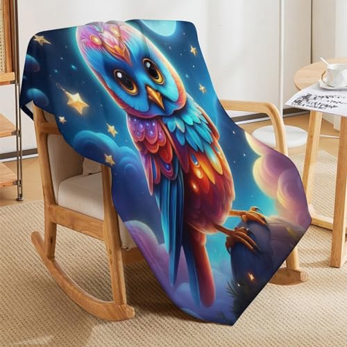 Manta de búho de franela 180x200 cm colcha de sofá suave 5