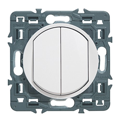 Legrand 099721 Céliane Soft  Double interrupteur ou va et vient  10 AX, 250 V  Blanc  099721