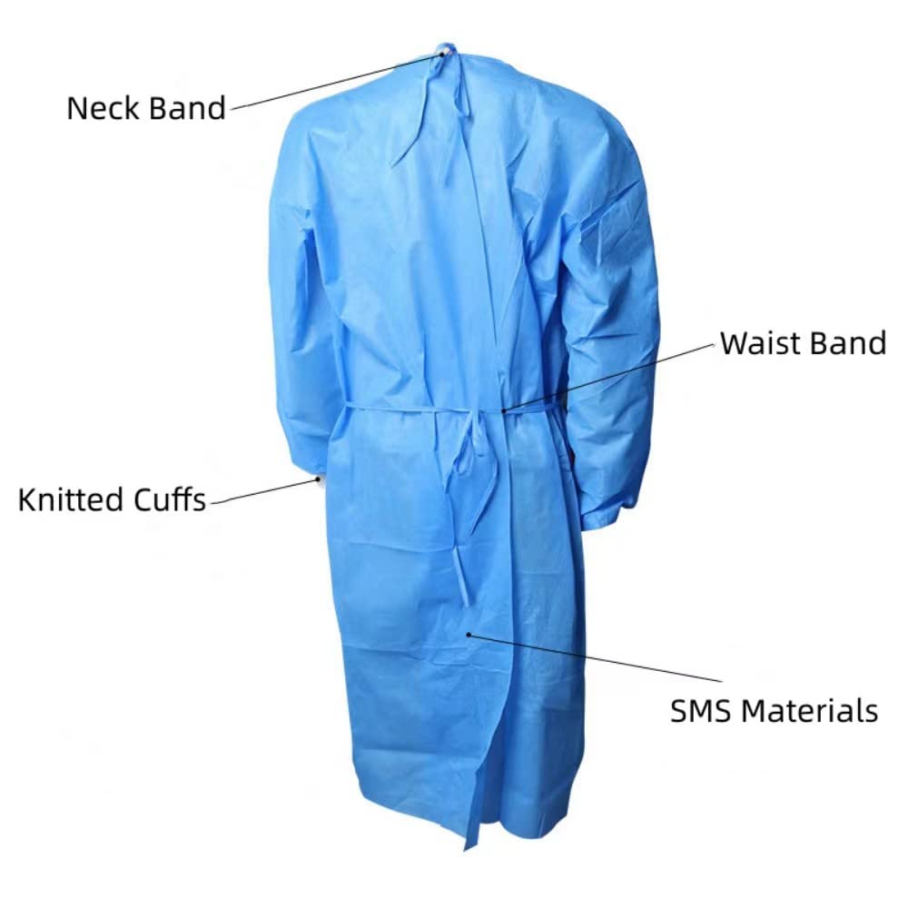 Disposable Breathable Paint Lab Suit with Knitted Cuffs and Neck Waist Strap for Adult (10)