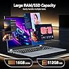 Ordinateur Portable 15,6 Pouces 2-en-1 - PC Portable Win 11, 16Go RAM 512Go SSD, Laptop avec Processeur Ryzen 3 3200U, Écran Tactile IPS FHD 360° Rotation, Graphiques Radeon, Léger avec RJ45 Type-C