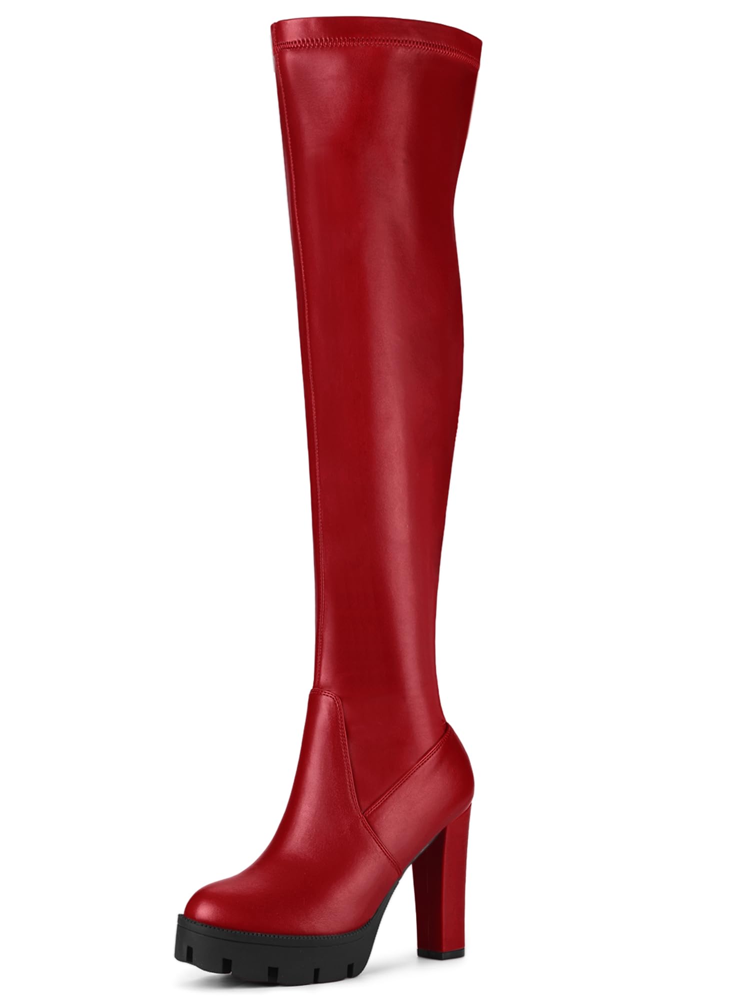 Allegra K Women's Platform Boots Chunky Heel Over Knee High Boots