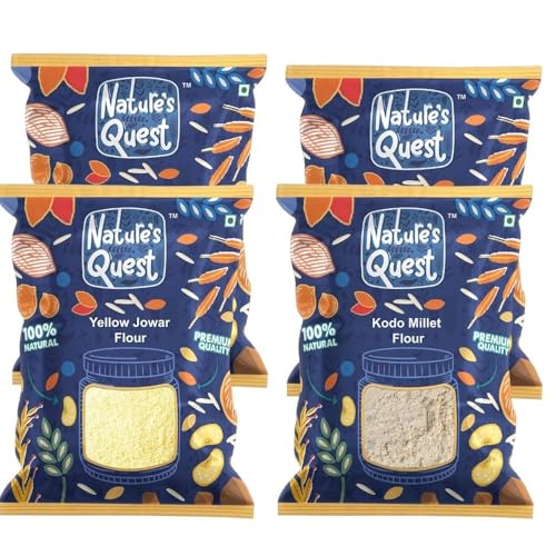 Image of Nature's Quest 4-Flour Combo: Corn, Yellow Jowar, corn & kodo Millet - 900g Each, Total 3.6kg