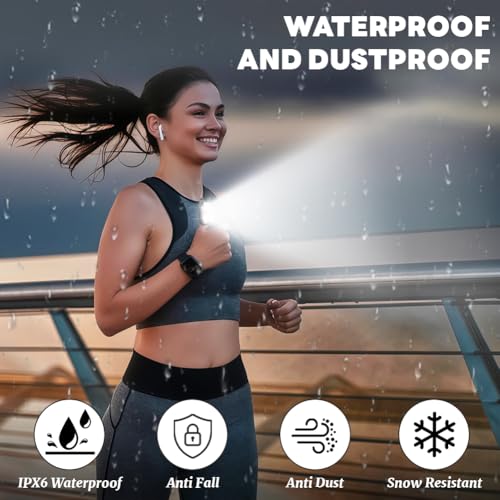 flintronic LED Clip Lampe, Klein Clip-on-Taschenlampe, USB Wiederaufladbar, 600 Lumen, 7 Beleuchtungsmodi, Nacht Clip Lauflicht für Laufen Joggen Camping Wandern Klettern(Schwarz)