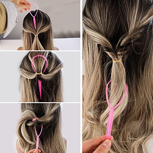 image for TCOTBE 2 Sets Topsy Tail Hair Tool DIY Hair Styling Tool Kit Hair Loop
