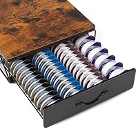 Coffee Pods Holder for Tassimo 64 Capsules, Coffee Pod Storage with Vintage Top for Tassimo Machine, Non-Slip, Anti-Vibration Design Pod Station Organizer (not included pods)