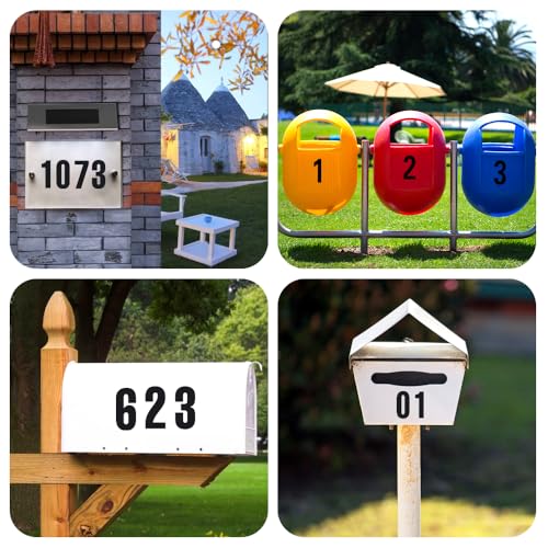 100 Stück Groß Zahlen Aufkleber, 10 cm Mailbox Nummern Aufkleber, Klebezahlen Wetterfest Schwarze Zahlen, Reflektierende Vinyl Nummernaufkleber, 0-9 Selbstklebende Zahlen für Mülltonnen, Hausnummern