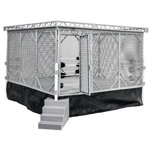Steel Cage Playset & Wrestling Ring for Wrestling Action Figures