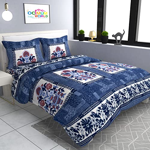 Image of MORADO Woolen Heavy Warm Fleece 210 TC Double Bedsheet with Two Pillow Covers with Zipper for Winters (90x100 Inches, Grey)
