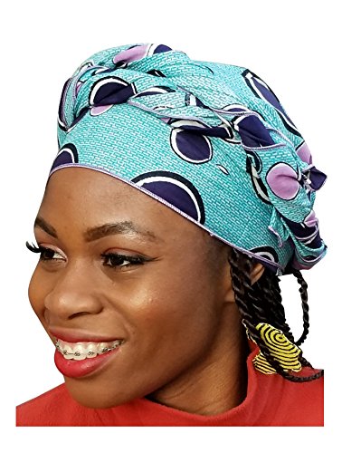 Blue Multicolor African Print Ankara Head Wrap One Size