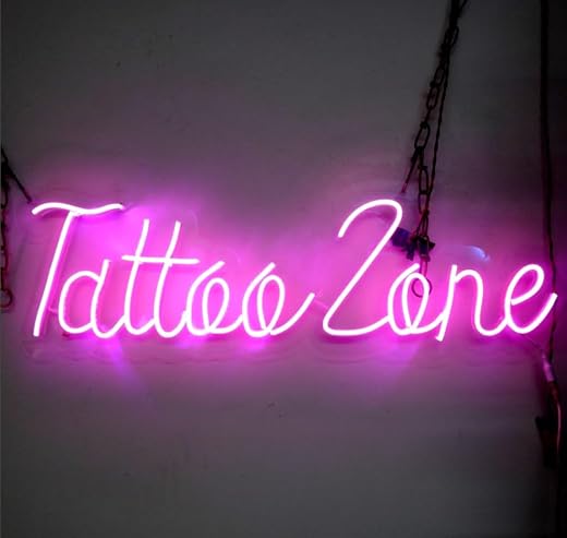 LUXURY SIGN INDIA Tattoo Zone Neon Sign Led Neon Lights for Tattoo Studio Salon Specially Designed for Tattoo Piercing Stu...