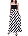 HDE Women's Maternity Dress Strapless Tube Top Pregnancy Sundress Long Skirt (Black White Stripe, Large)