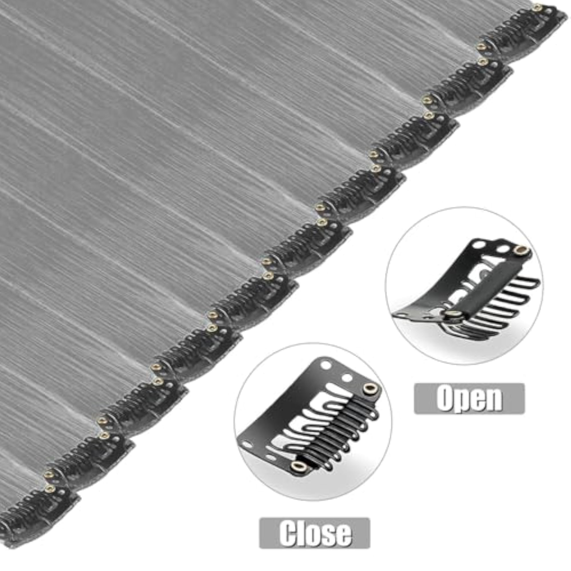 Pack of 2 Synthetic Clip-On Hair Streaks Extensions