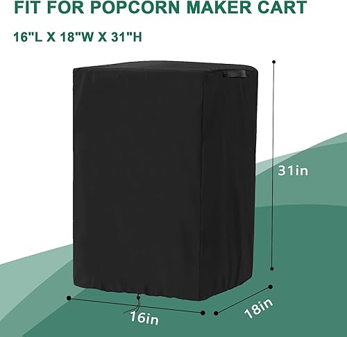 Miniatura 3 de Funda para carrito de palomitas de maíz, resistente a la intemperie, cubierta para carrito de máquina de palomitas de maíz 420D, compatible con