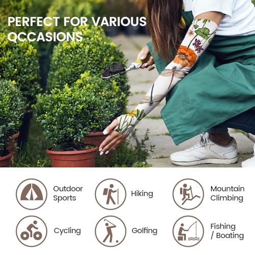 Image of YPHCDO Gardening Sleeves for Women Farm Sun Protection Thorn Proof Cooling Arm Sleeves to Cover Arms for Garden Sports