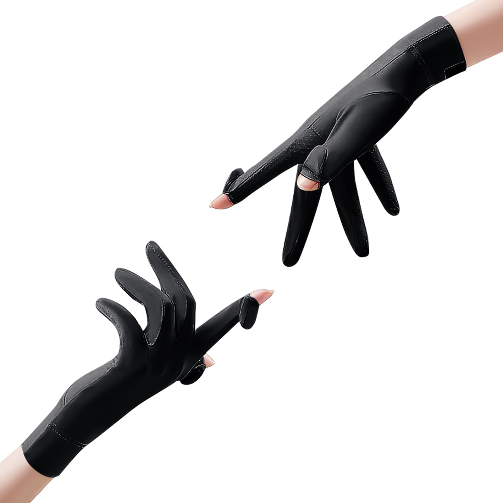 JIAHG Gants UV Protection Solaire Femme Gants Mince de Conduite Voiture à écran Tactile Mitaines Soie de Glace Léger Respirant Antidérapant pour Cyclisme Golf Pêche Camping