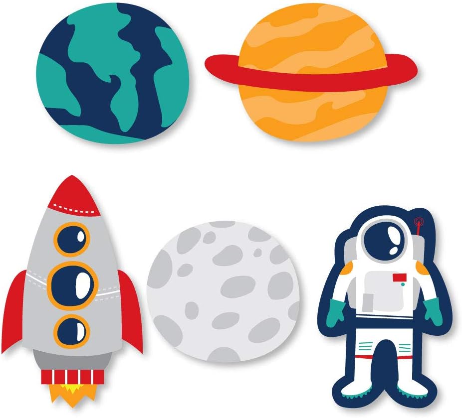Big Dot of Happiness - Blast Off to Outer Space - DIY Shaped Rocket Ship Baby Shower or Birthday Party Cut-Outs - 24 Count