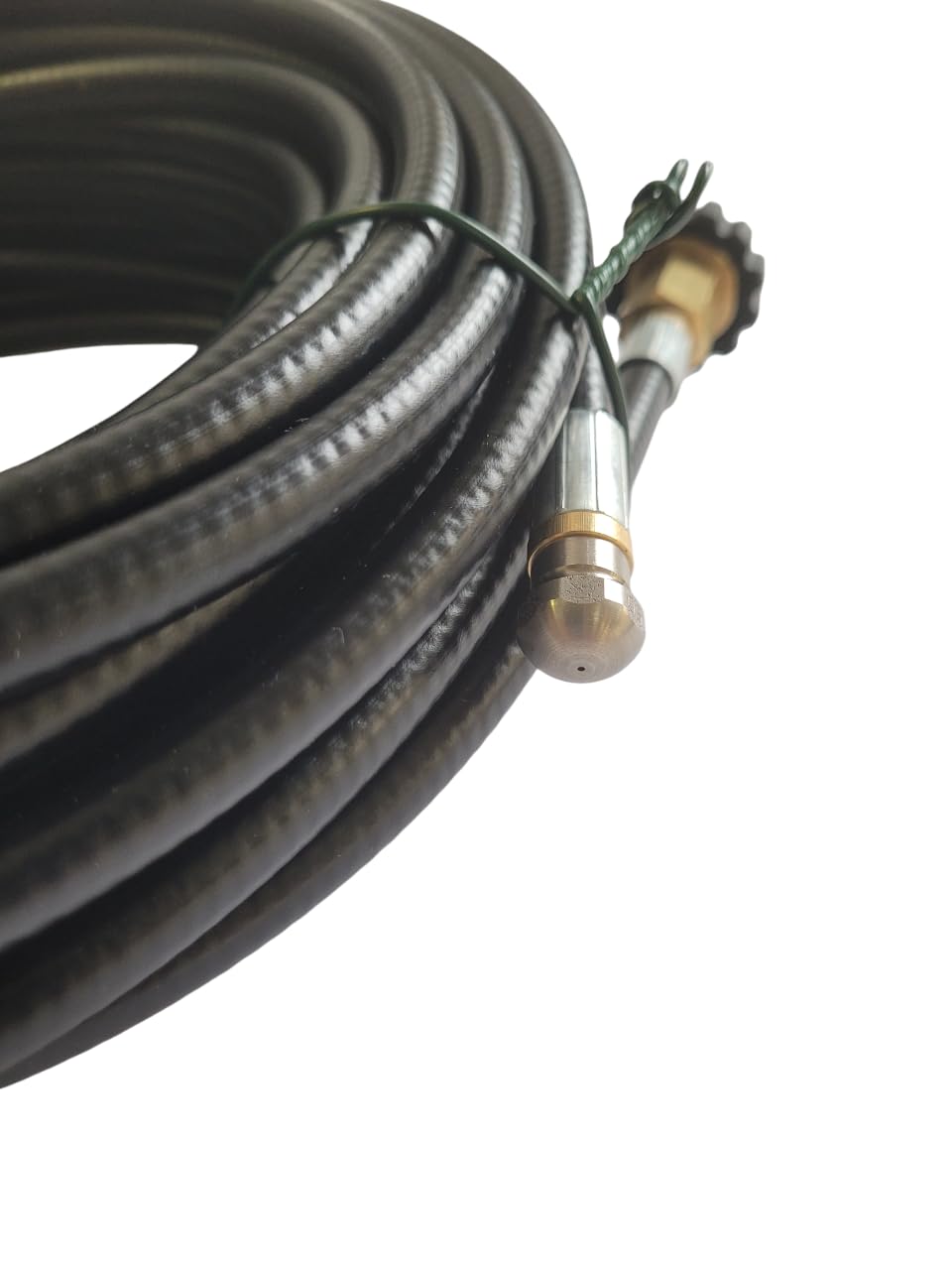 REINHOLD Tuyau de nettoyage de canalisations de 15 m, convient pour Kärcher M22 x 1,5IG, max. 200 bar avec buse de nettoyage à 4 voies DN5, nettoyage de canalisations, gouttières, tuyaux d'évacuation