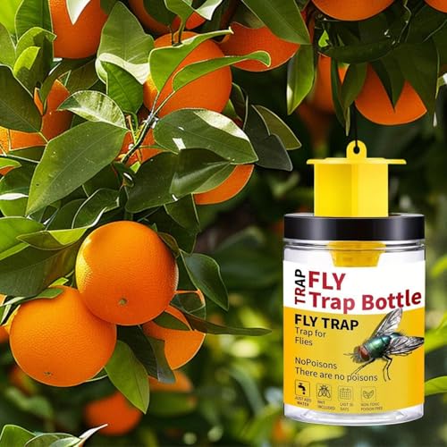 屋外用 ハエ捕獲器 | 誘引剤付きゴミ箱用ハエ捕獲ボトル | 自然な飛翔対策 庭 ガレージ ガーデナー キッチン カウンター ダイニングエリア バスルーム ガーデン 厩舎向け