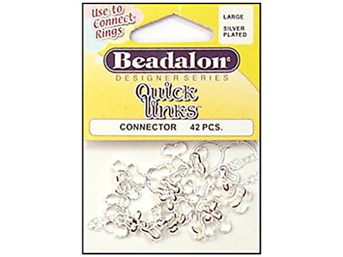 Artistic Wire Beadalon Quick Links Connect Large Nickel Free Silver, Plated, 42-Piece