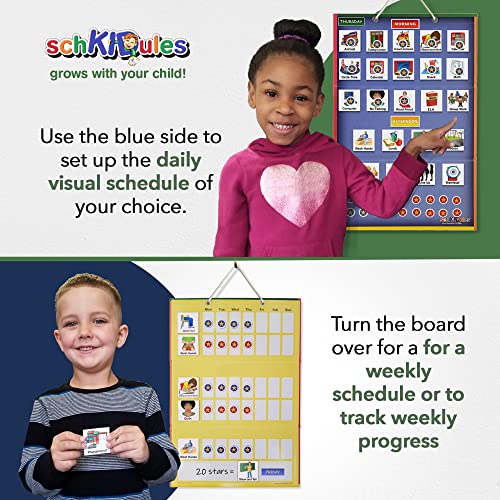 SchKIDules Magnetic Visual Schedule & Progress Chart for School, w/123 Magnets & a 2-Sided 18” Folding Board for Daily Schedules, Positive Behavioral Supports, Special Ed, Preschool, ADHD & Autism - Image 4