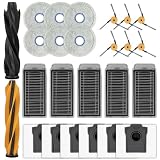 (25 pezzi) L60 Pro Ultra Ricambi per robot aspirapolvere Dreame L60 Pro Ultra, 2 spazzole a rullo, 6 panni per la pulizia, 5 filtri HEPA, 6 sacchetti per la polvere, 6 spazzole laterali. Kit accessori