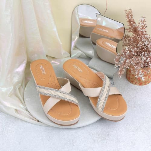 Image of Metro Women Wedge Heel Comfort Slip-on Sandal