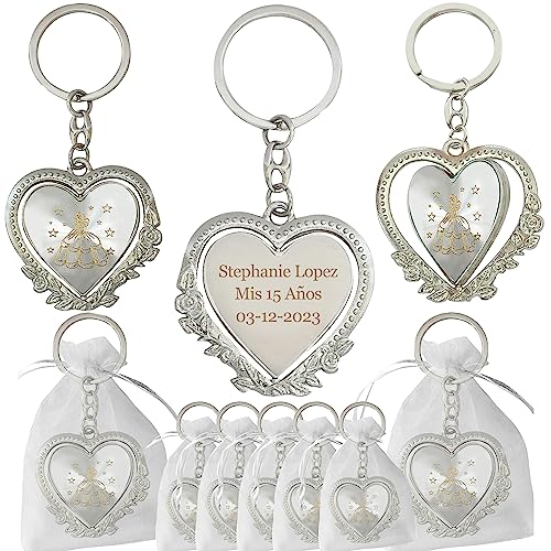 12 pcs personalized Quinceanera Party favors Recuerdos Para Quinceañera Heart