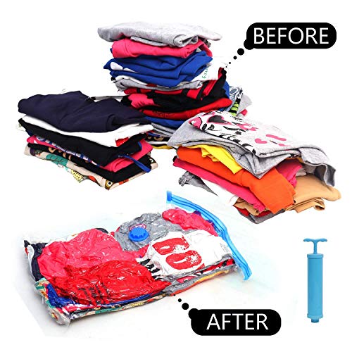 Image of ABOUT SPACE 3 Pcs Vacuum Bags for Travel with Pump - Reusable Packing Vacuum Storage Bags for Cloth with Ziplock, Space Saver Bags /Sealer Bags for Home 3(70x100 cm)