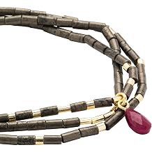 Scout Curated Wears - Teardrop Stone Wrap Pyrite/Fuchsia/Gold - Stone of Positive Energy