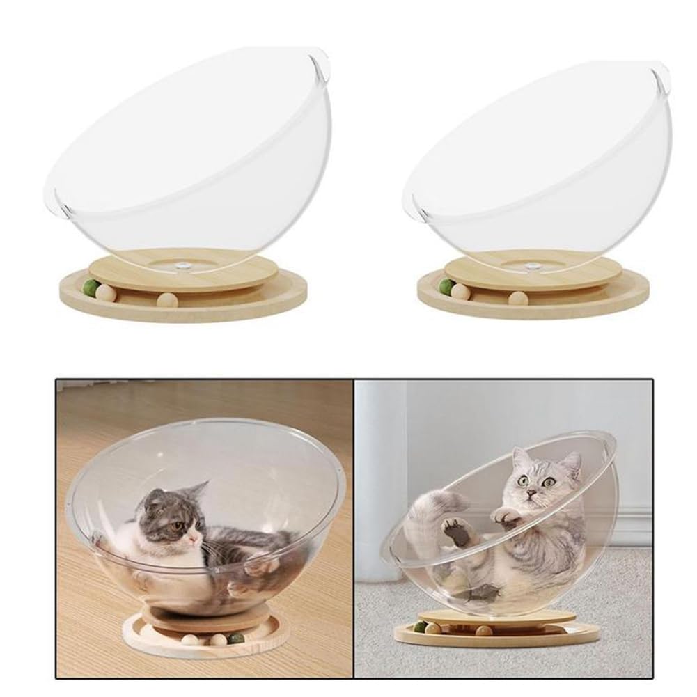 Cama para Gatos con Cápsula Espacial Universal con Bolas de Seguimiento, Juguete para Gatos, Casa para Gatos, Suministros para Mascotas de Fácil Limpieza, Grande