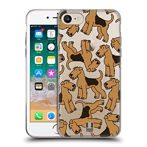 Head Case Designs Airedale Terrier Dog Breed Patterns 4 Gel Case [Military Grade Protection] Compatible with Apple iPhone 7/8 / SE 2020 & 2022 and Compatible with MagSafe