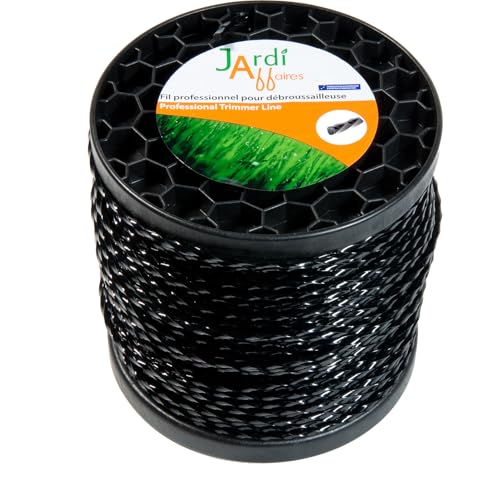 Jardiaffaires Bobine de Fil Torsade pour débroussailleuse qualité Pro 4,4mm x 77 mètres