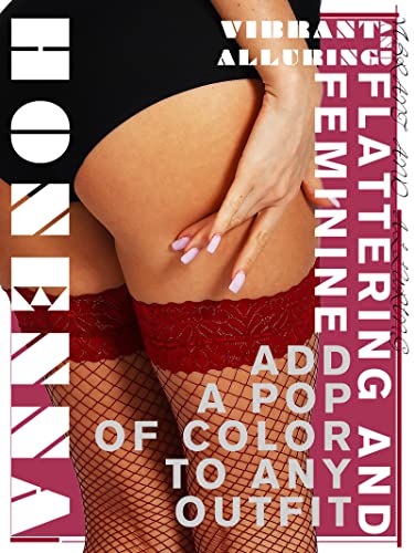 Image of HONENNA Fishnet Thigh High Stockings, 20+ Colors Silicone Lace Top Stay Up Nylons Tights for Woman, Size A-D