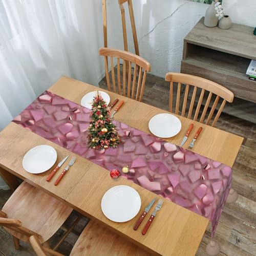Chemin de table paillettes or rose sans reflets agressifs pour table basse et repas - 8
