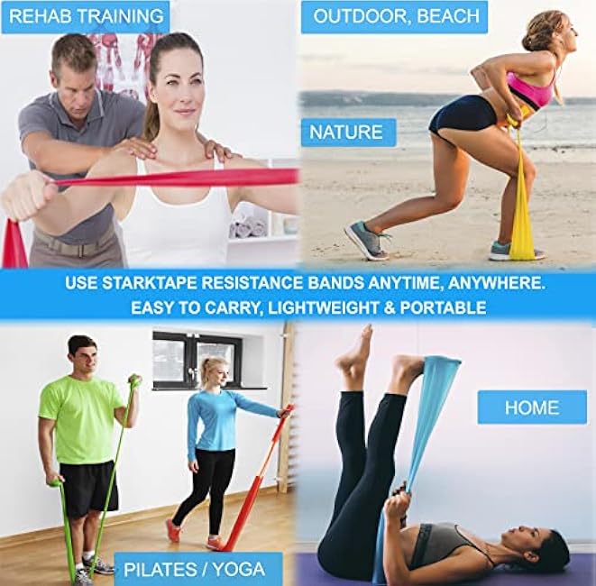 Resistance Bands. Elastic Professional Physical Therapy Latex Band. - Perfect for Home Exercise, Yoga, Pilates, Gym, Rehab, Workout