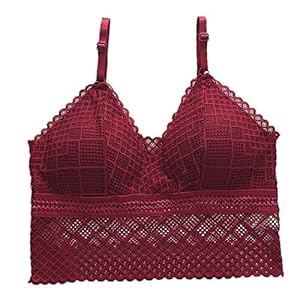 Jarretellegordel Women Chest Bra Sexy Beauty Lace Lingerie Underwear Top Back Base Camisole (Wine, One Size)