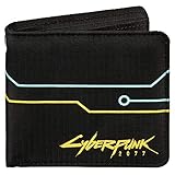 JINX Hombre Cyberpunk 2077 Hack Bi-Fold Wallet Accesorio de viaje- Billetera plegable, Black/Yellow/Blue, N/A