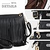 Fecialy Umhängetaschen aus Leder mit Fransen für Damen, Umhängetasche, Messenger-Taschen mit Handschlaufen,Schwarz #2