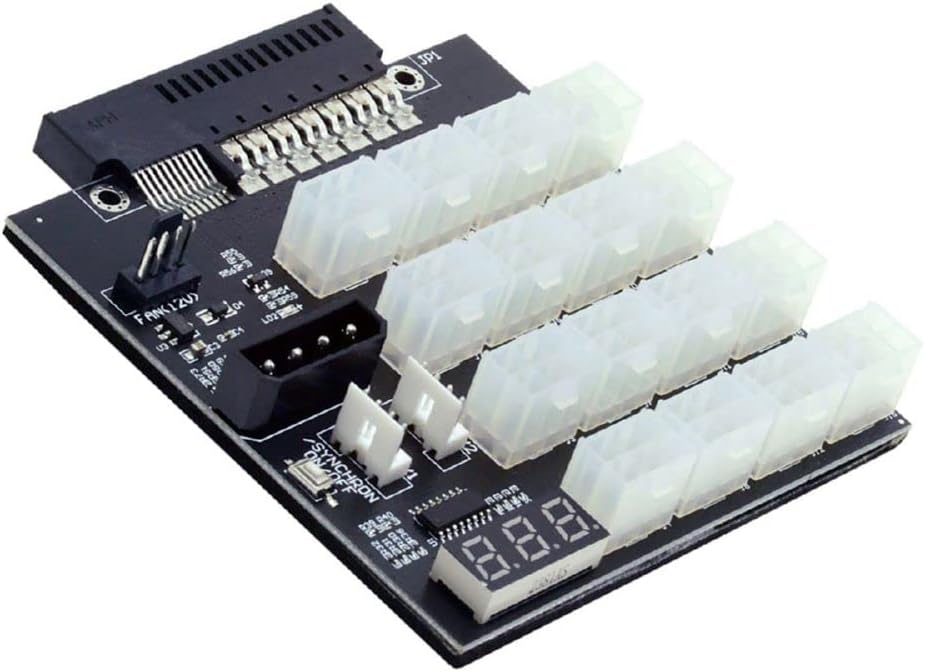 Cablecc 14+10Pin Flex Slot Server Power Board to 16x6Pin Power Supply Board for CHIA ETH BTC Mining Miner