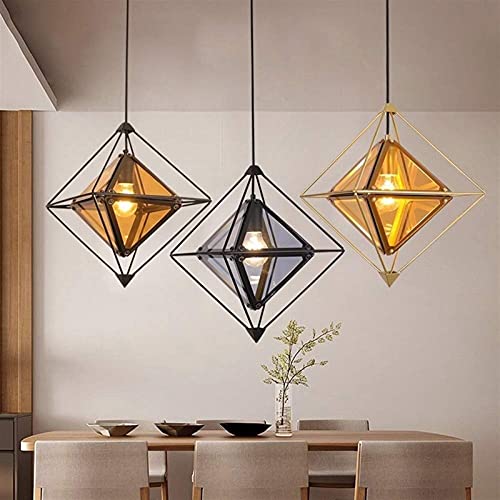 Lampe en verre postmoderne et lustre géométrique au design architectural