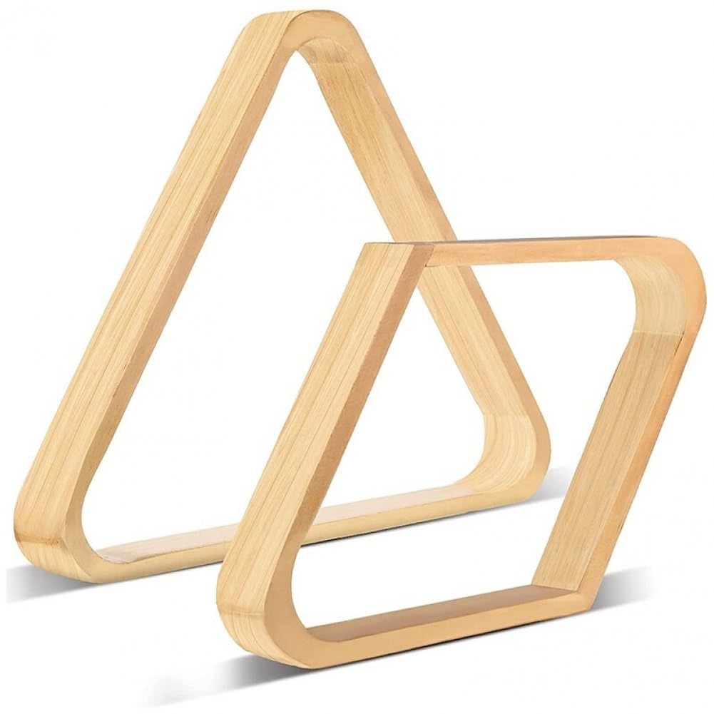 Casiler 2pcs Billiard Balls Rack Set Wooden Billiards Ball Rack Pool Table Triangle and Rhombus Ball Rack Billiard Supplies Accessories