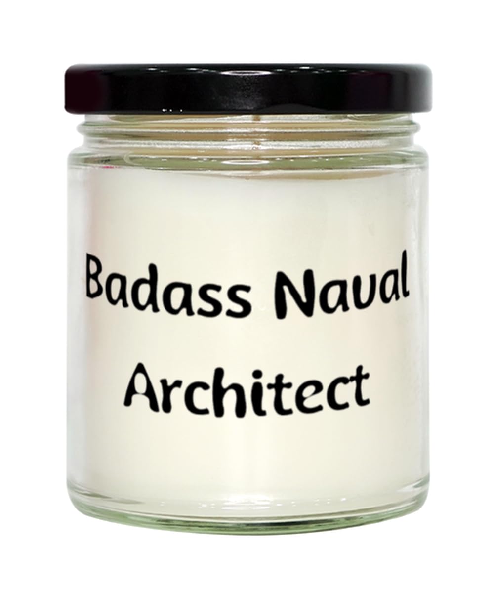Funny Naval Architect Gifts, Badass, Joke Birthday Scent Candle Gifts Idea for Coworkers, Naval Architect Gifts from Team Leader