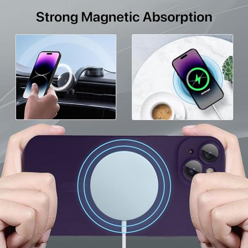 Image of Vaku Luxos Soft Silicon Mag-Safe Back Cover for iPhone 15 Full Lens Protection Silicon Case Scratch Resistant Slim Thin Military-Grade Protection - Dark Blue