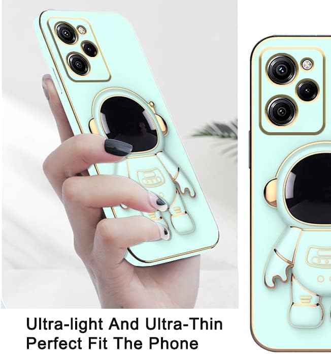 Miniatura 3 de Compatible con Poco X5 Pro Funda con chapado creativo de astronauta de dibujos animados rosa, Xiaomi Poco X5 Pro Funda de teléfono de silicona a